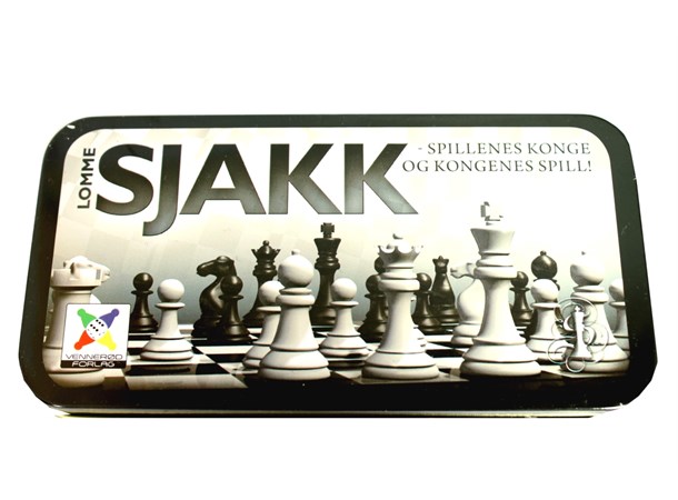 Sjakk m/Magnetiske brikker 12x12cm Reisesjakk - Høyde konge 3cm